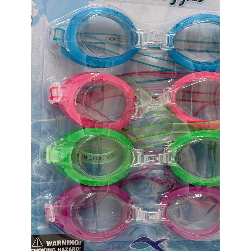 Swimgear Child Swim Goggles 4 Pack Multicolor Adjustable‎ Latex Free Ages 4+ NEW